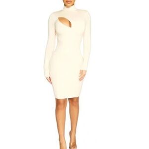 Naked Wardrobe Turtleneck Asymmetric Dress Size Xs- Brand new with tags